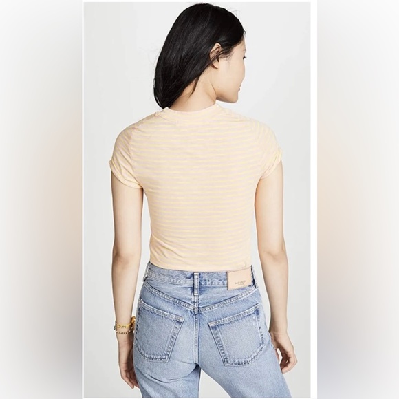 NWT. Free People Night Sky Tee Size L - Summer Rose and Yellow Stripe - Picture 6 of 7